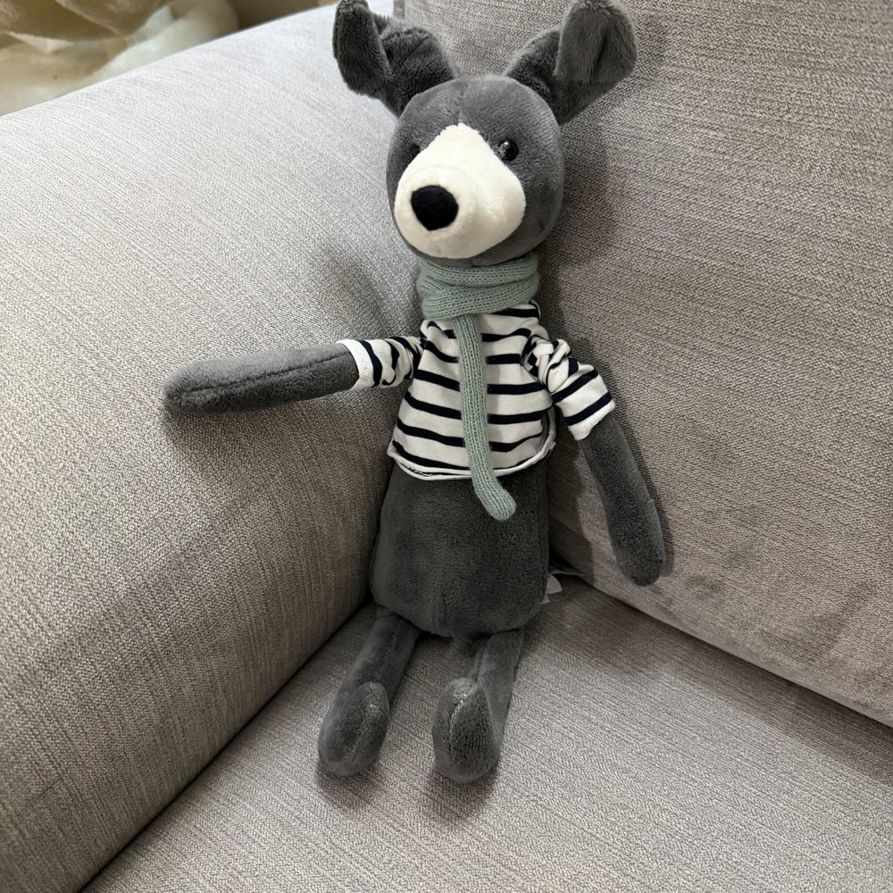Jellycat Beatnik Buddy Whippit Whippet Grey Dog Retired